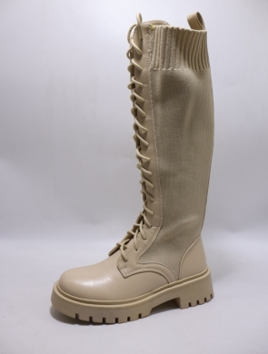 Kozaki damskie na płaskim (36-41) SJ588 BEIGE