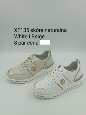 Buty sportowe damskie na płaskim (36-41) XF135 WHITE