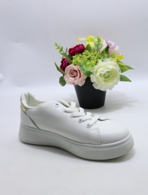 Buty sportowe damskie na płaskim (36-41) JDJ-30 WH/GOLD