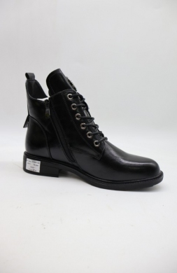 Botki damskie ocieplane na płaskim (36-41) H385-1A BLACK