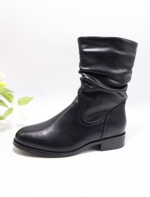 Botki damskie ocieplane na płaskim (36-41) 7201 BLACK