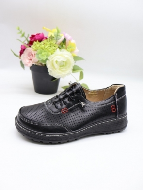 Półbuty damskie na płaskim (36-41) 6057-1 BLACK