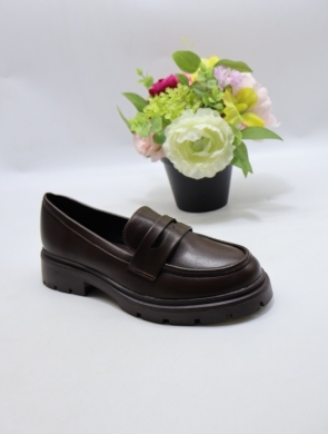 Mokasyny damskie na płaskim (36-41) 77-467 BROWN