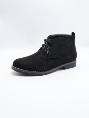 Botki damskie ocieplane na płaskim (36-41) B8211-1 BLACK